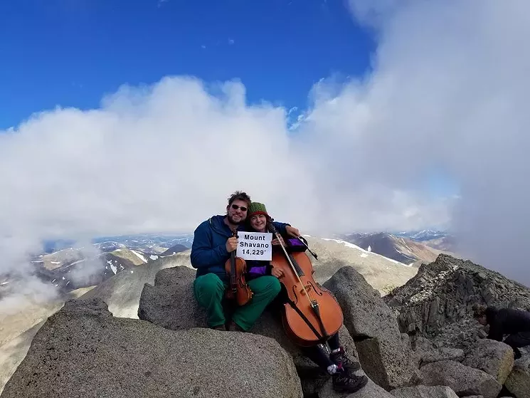 Mount Shavano was the first fourteener the couple climbed with their instruments. - COURTESY OF HALF PELICAN