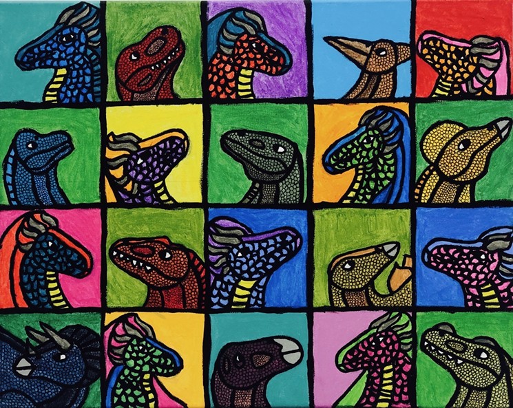 "Dragons and Dinosaurs on Zoom," by Access Gallery artist Nicole. - NICOLE, ACCESS GALLERY