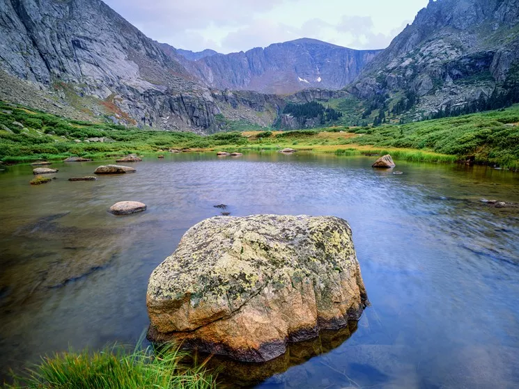 John Fielder will discuss his mountain photographs, this one of Mount Evans from Chicago Lake, at three events this week. - JOHN FIELDER