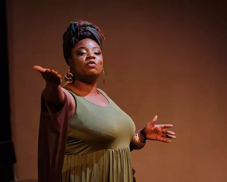 Kenya Fashaw as Lady Green in For Colored Girls Who Have Considered Suicide When the Rainbow Is Enuff. - BRIAN MILLER