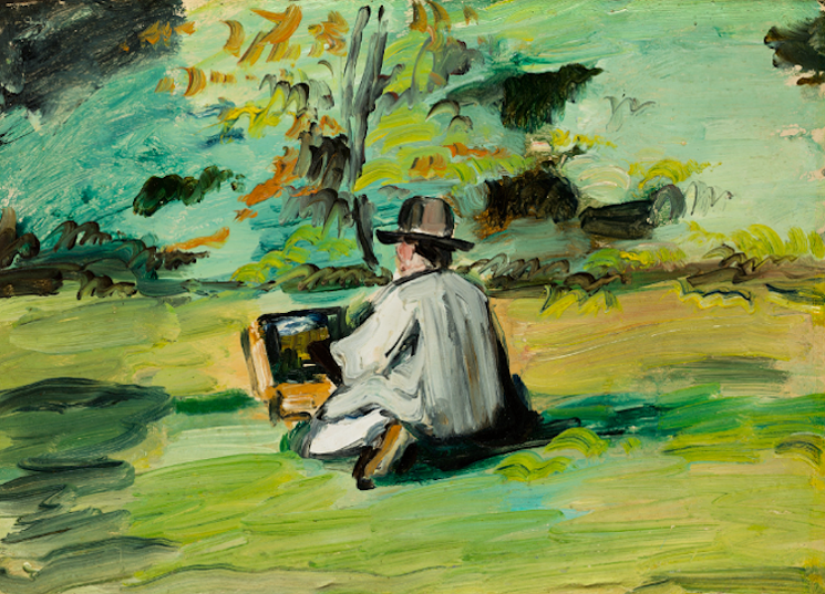 Paul Cézanne, "A Painter at Work (Justin Gabet)," about 1874-75. Oil paint on panel. - DENVER ART MUSEUM