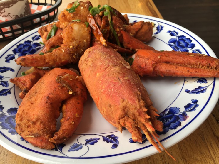 Meta's whole lobster is finished with Sichuan spices. - MARK ANTONATION