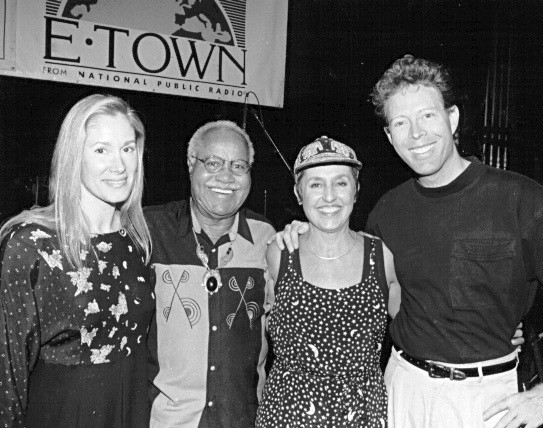 Helen Forster (left), Pops Staples, Joan Baez and Nick Forster at the Boulder Theater in 1994. - STEVE STONE