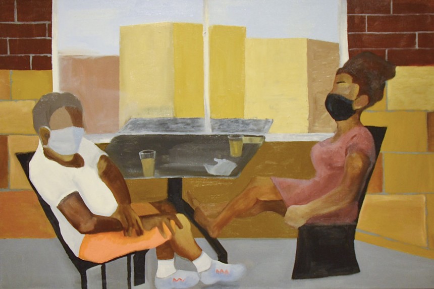 Rochelle Johnson's "Future Gatherings (detail)," oil on canvas, 2020. - ROCHELLE JOHNSON/BMOCA
