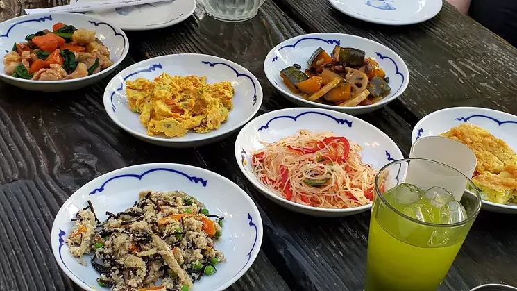 Domo dishes come with a variety of sides. - GIL ASAKAWA
