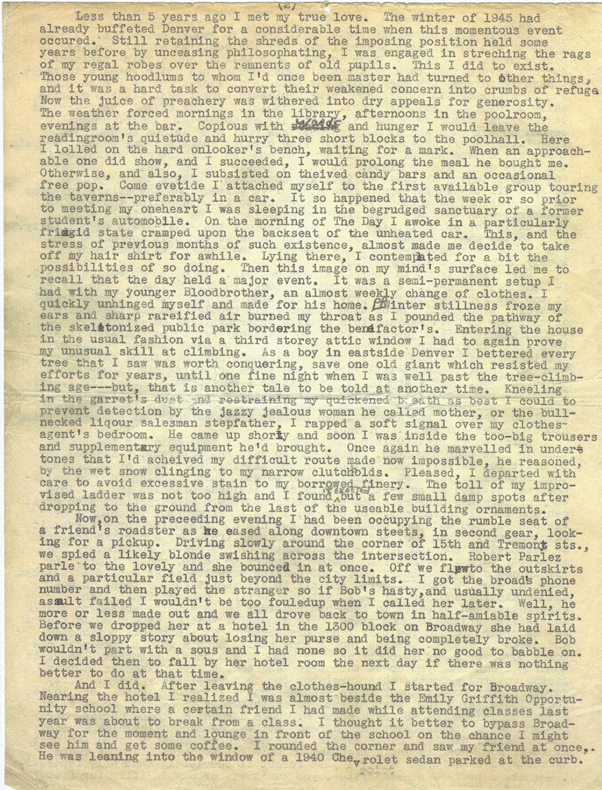 Original text of the Joan Anderson Letter. - COURTESY OF THE NEAL CASSADY ESTATE