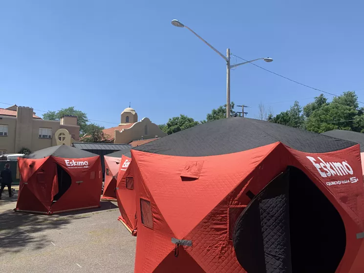 Up to forty people will live in tents in the parking lot outside the church. - CONOR MCCORMICK-CAVANAGH