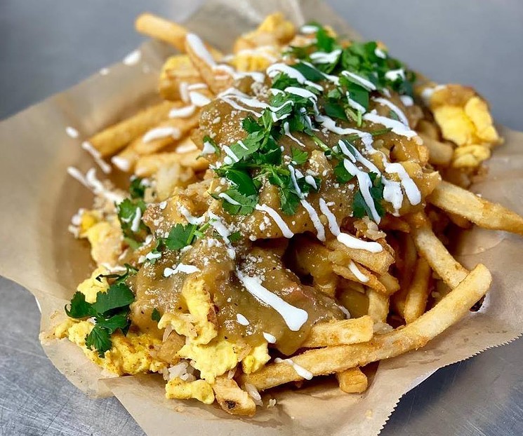 Adobo's green chile fries are featured on the series. - BLAINE BAGGAO