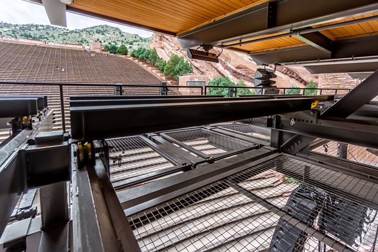 The new Red Rocks roof boasts a state-of-the-art grid. - IA STAGE AND JACQUELINE HESS