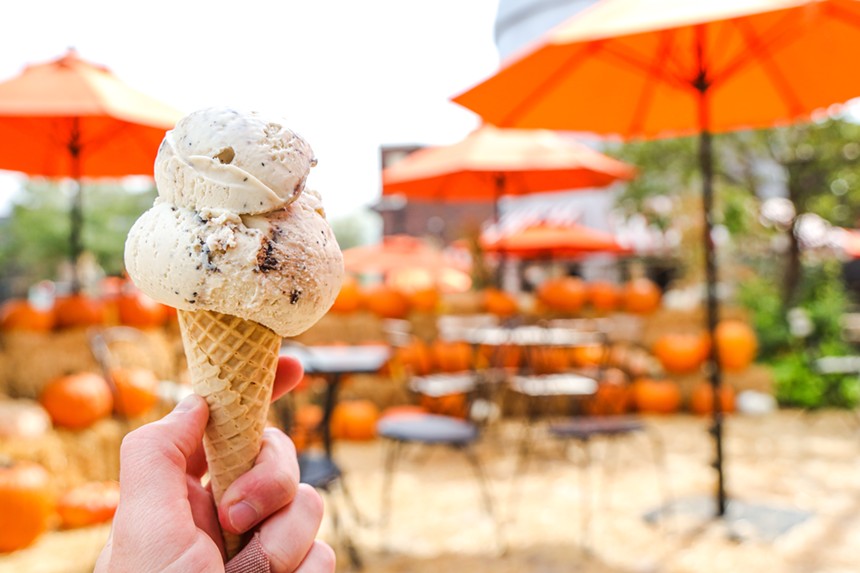 Get it while you can: The seasonal pumpkin chip ice cream at Little Man is in short supply this year. - LITTLE MAN ICE CREAM