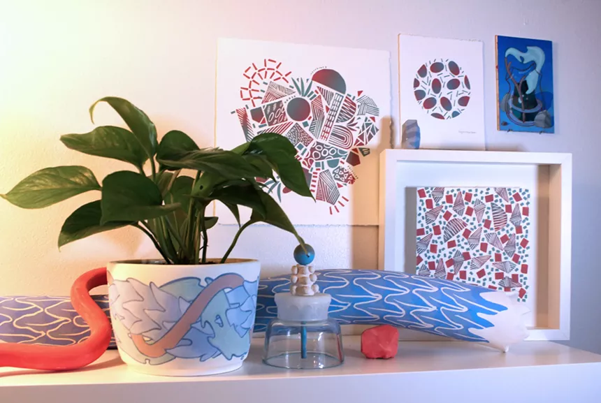 An arranged grouping of works by Virginia Diaz Saiki and Lucas Thomas at Alto Gallery. - VIRGINIA DIAZ SAIKI AND LUCAS THOMAS