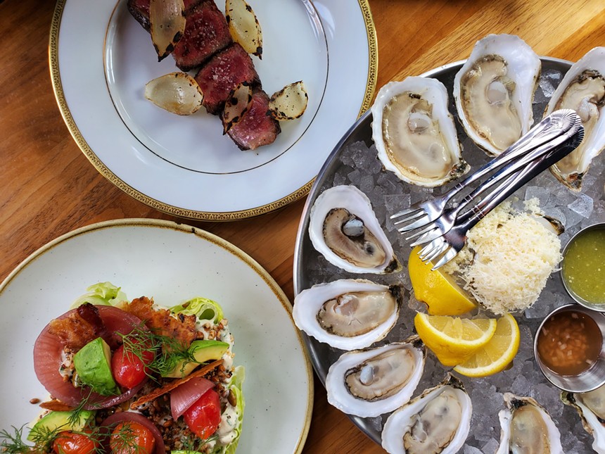 The A5 Wagyu Strip, Oysters, and Wedge Salad are all great options to start your meal at A5.  -MOLLY MARTIN