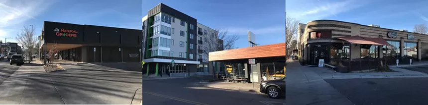 Left to right: what was Elitch Lanes, what was the vacuum repair place, and what was Ward-Carter Dance Studio. - TEAGUE BOHLEN