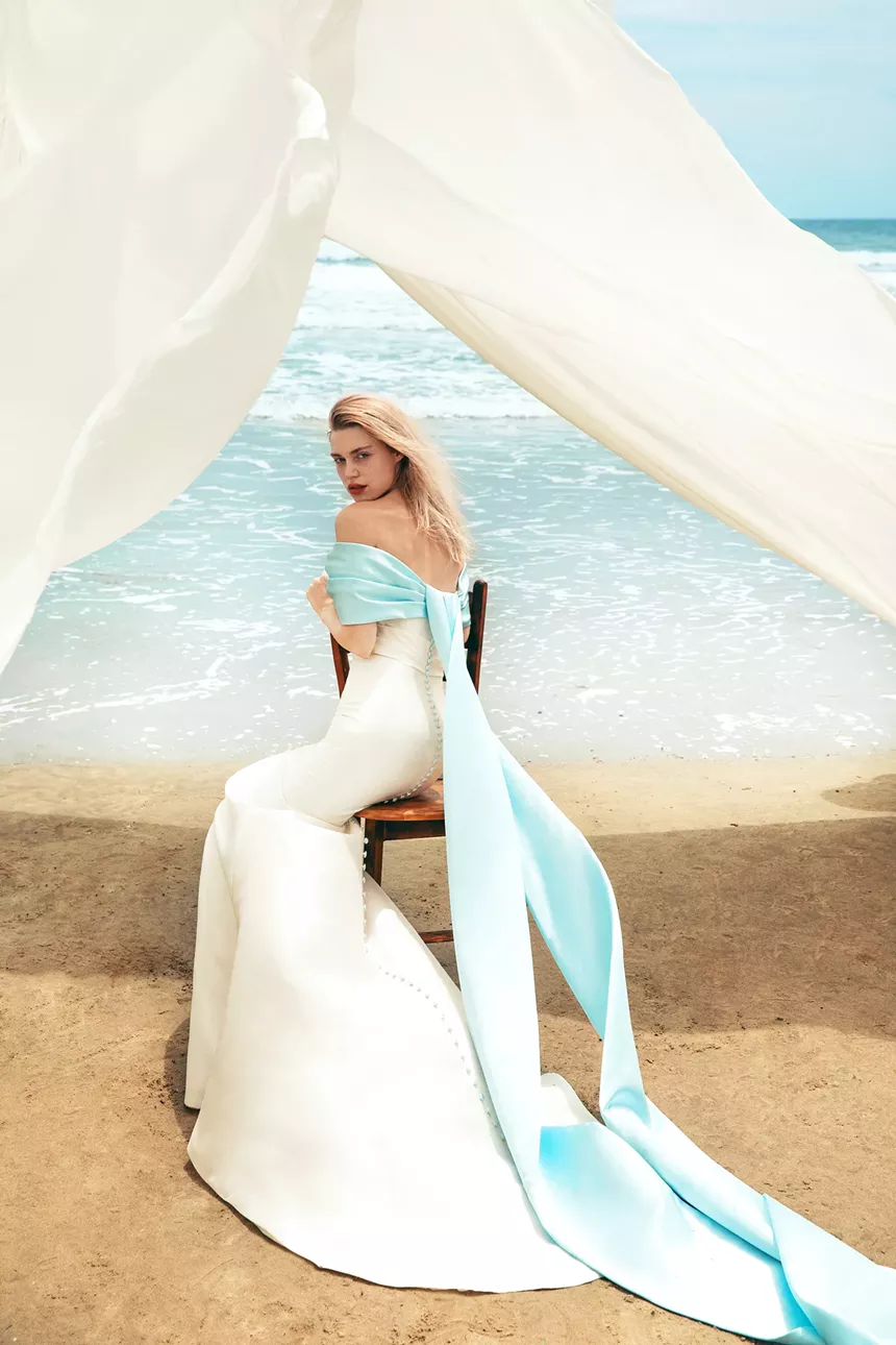 Pharis graduated from the esteemed Fashion Institute of Technology with a specialty in bridal and special-occasion designs. - COURTESY OF GUILLERMO PHARIS