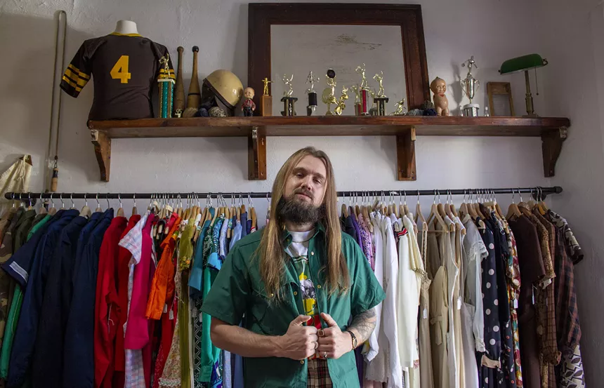 Miah Richards hopes his vast array of merchandise will allow customers to find a piece of clothing that speaks directly to them. - CLAIRE DUNCOMBE
