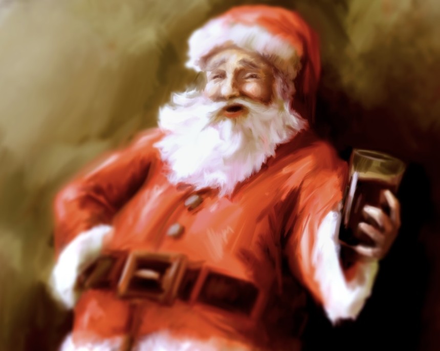 The artwork for "Santa's Bringing Me Beer" was created by Michael DiSante. - MICHAEL DISANTE