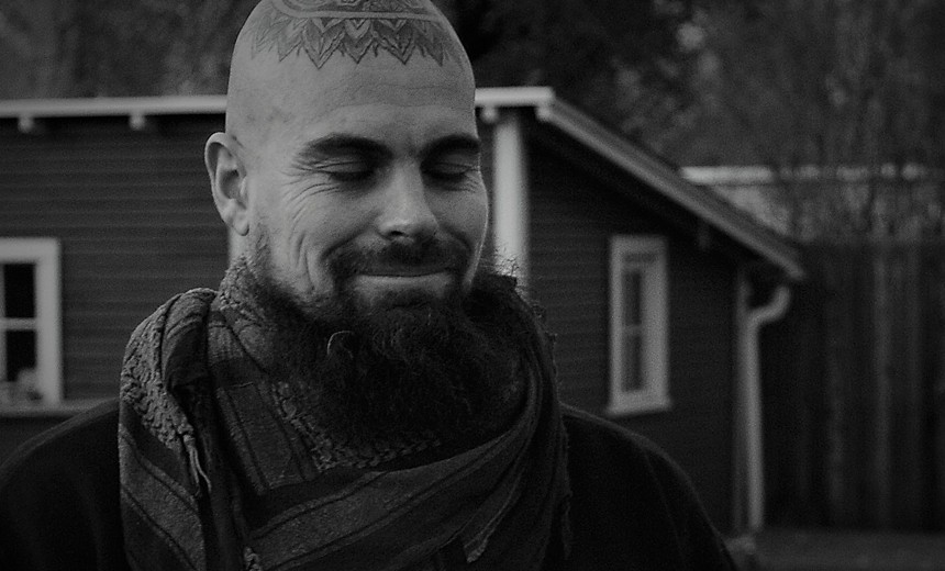 Chris Dyer had his artwork tattooed on his head. - ALLY HARMON