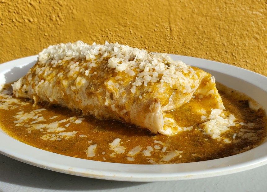 Smothered burritos at El Taco de Mexico are a Denver must. - MOLLY MARTIN