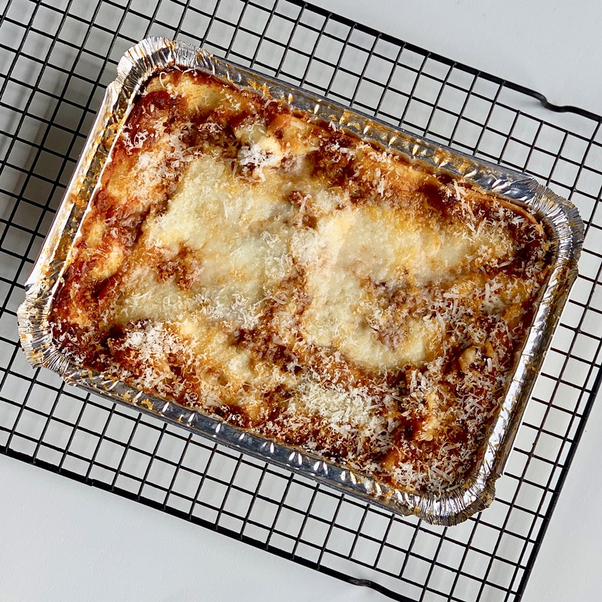 Lasagna Bolognese made the traditional way, with béchamel. - CASA CROBU
