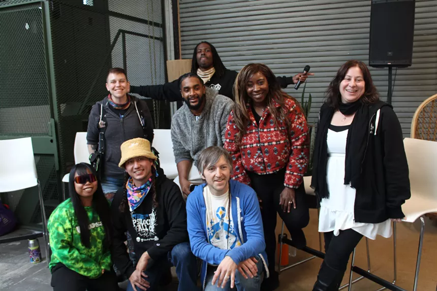 Reggie Harris of Oakland Hyphae (far back) brought speakers from across the nation to Colorado. - CHRIS WALKER