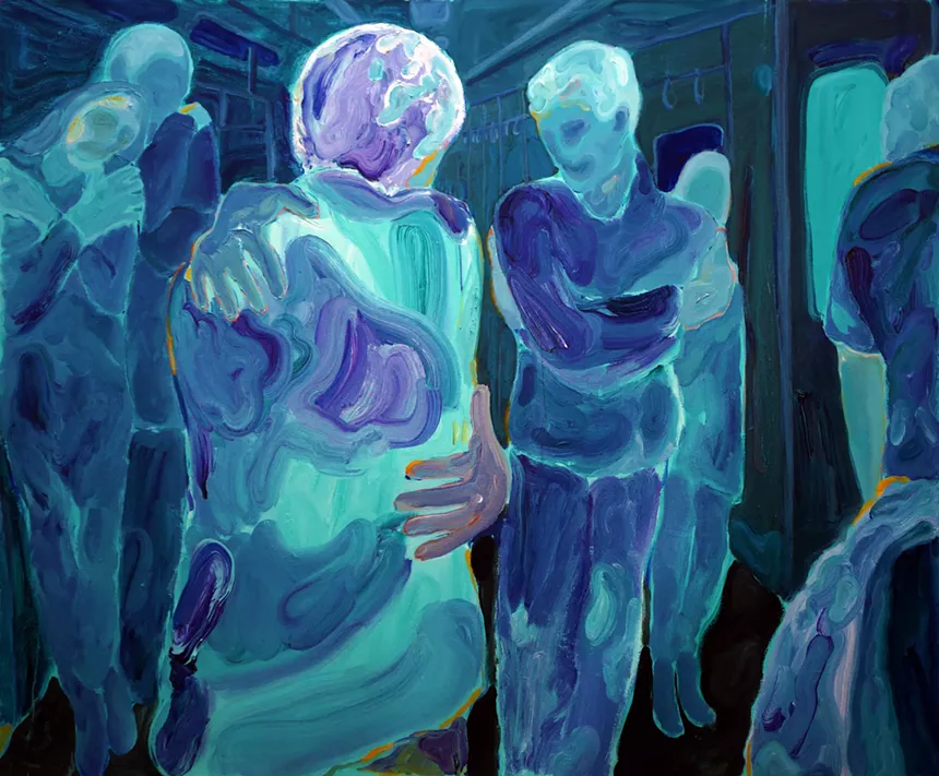 Xi Zhang, "Seatbelt," 2021, acrylic on canvas. - XI ZHANG, RULES GALLERY