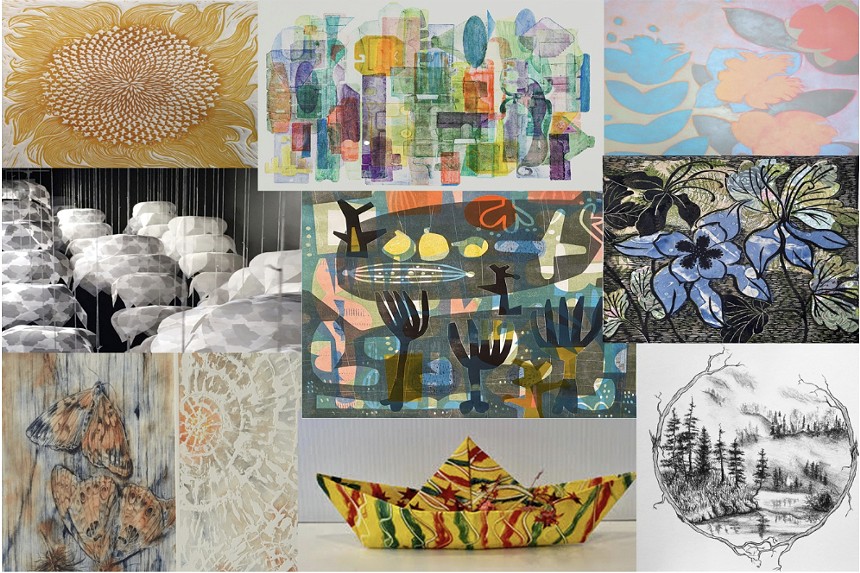A selection of works from the Mo'Print show Women of Printmaking. - COURTESY OF 40 WEST GALLERY