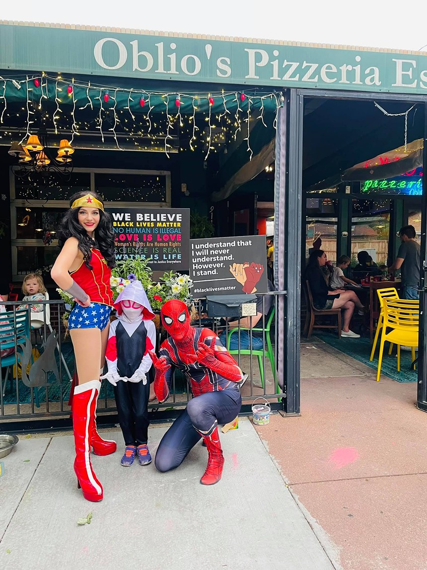 One of the many superhero parties at Oblio's. - OBLIO'S PIZZERIA
