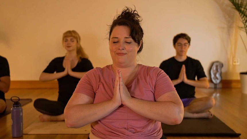 Rebecca Gholson in "4 a.m. Yoga." - QUEEN CITY SKETCH