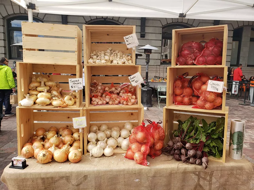 Beets, onions and garlic from Croft Family Farm, which used to sell at Union Station. - LINNEA COVINGTON