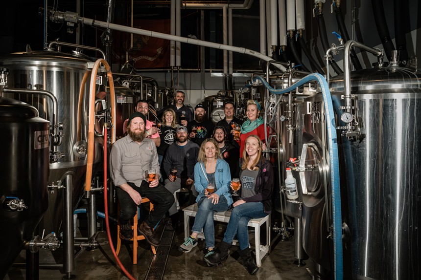 The CBG and festival sponsor On Tap Credit Union got together at Barrels & Bottles Brewery to make a cold IPA. - COLORADO BREWERS GUILD