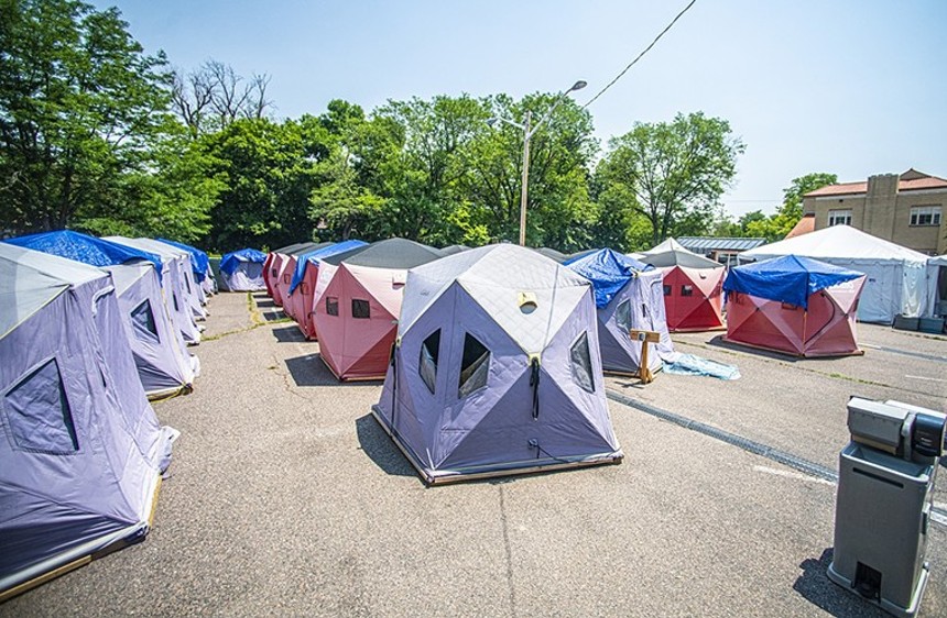 Safe-camping sites have uniform tents. - EVAN SEMON