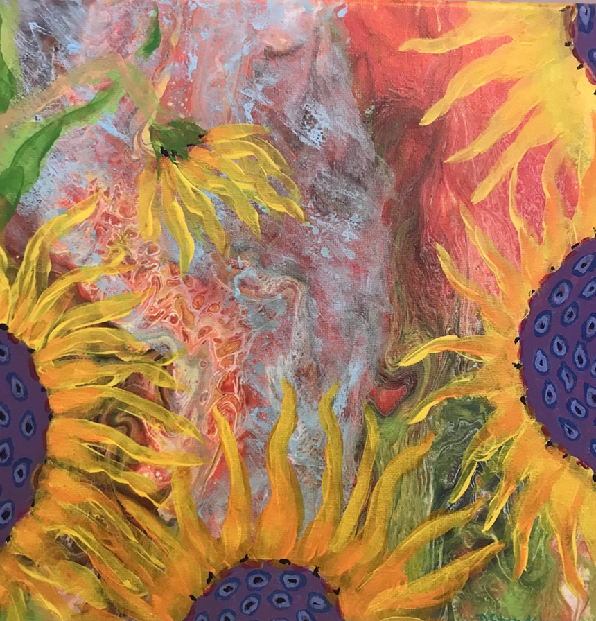 Deb Stanger, “Sunflowers,” in response to a poem by Deborah Kelly. - COURTESY OF FIREHOUSE ART CENTER