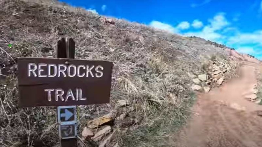 Along the Red Rocks trail, outside off-limits Red Rocks Park and Amphitheatre. - YOUTUBE