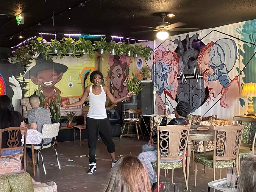 Drag queen Freda Slaves, pictured here in king drag, performs Childish Gambino's "Bonfire" at Drag M.E. to River. - CLEO MIRZA
