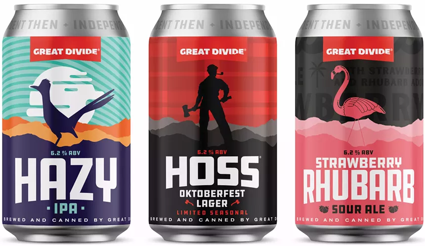 The new cans feature the words "Independent Then/Independent Now" above the label. - GREAT DIVIDE BREWING