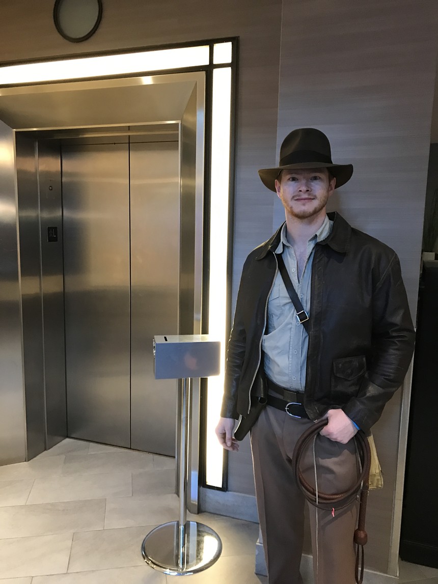 Kirk Brackmann as Indiana Jones (with the Elevator of Eternity). - TEAGUE BOHLEN