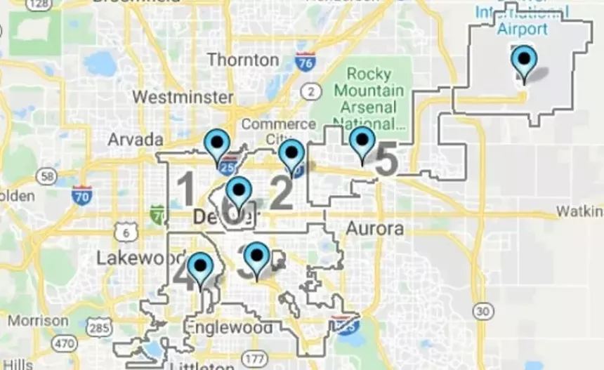 Denver's seven police districts. - DENVERGOV.ORG