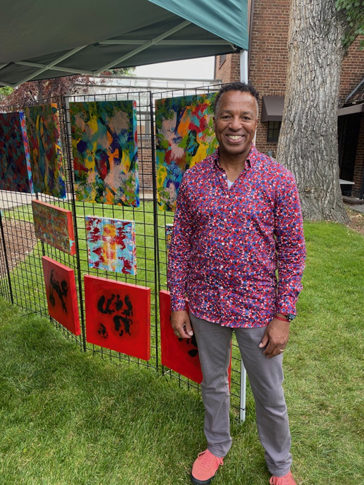 Artist James Holmes is all smiles at a Yard Art event. - COURTESY OF YARD ART CONTEMPORARY