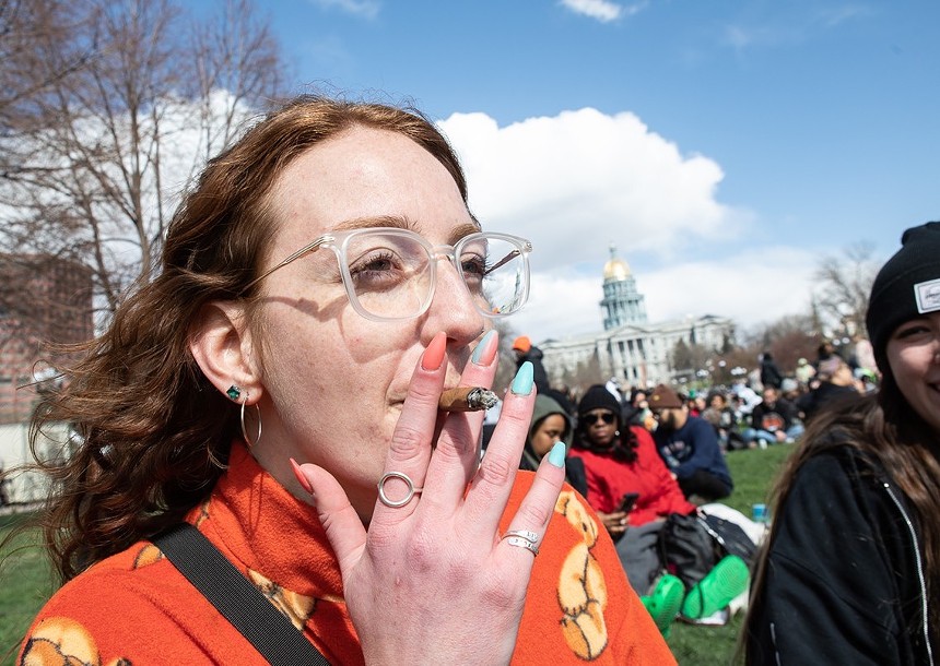 In front of the State Capitol Building at the Mile High 420 Fest