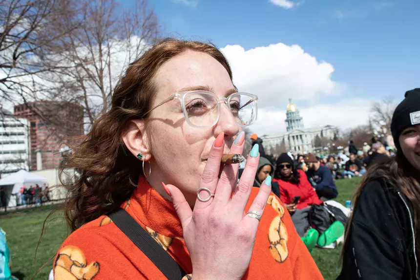 In front of the State Capitol Building at the Mile High 420 Fest