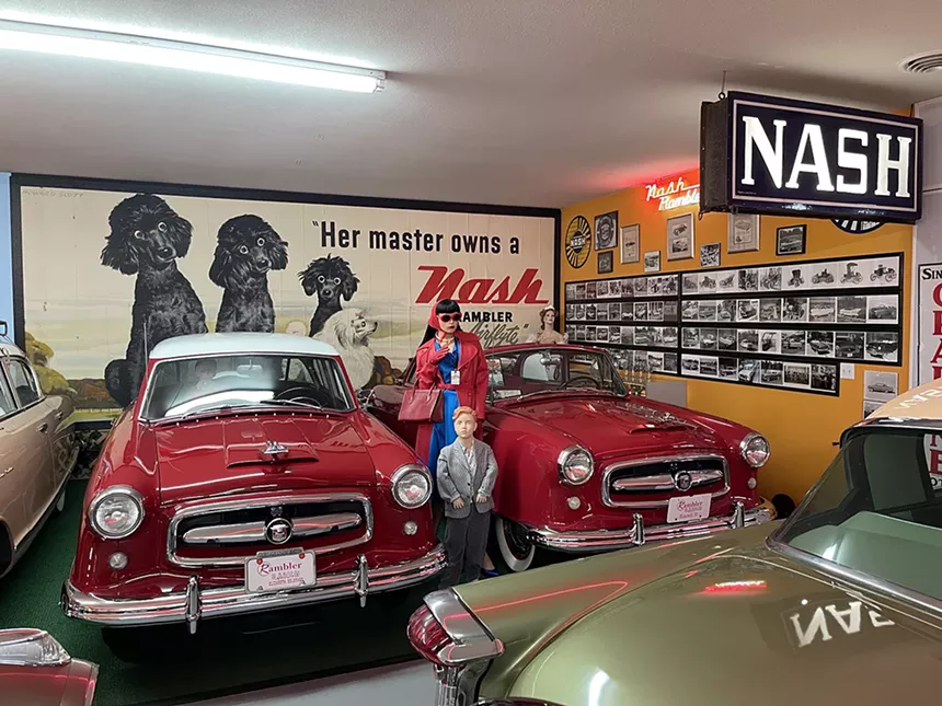 mannequins with antique cars
