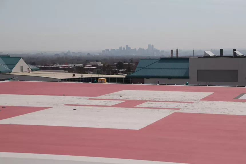 A helicopter landing pad in Lakewood, Colorado.