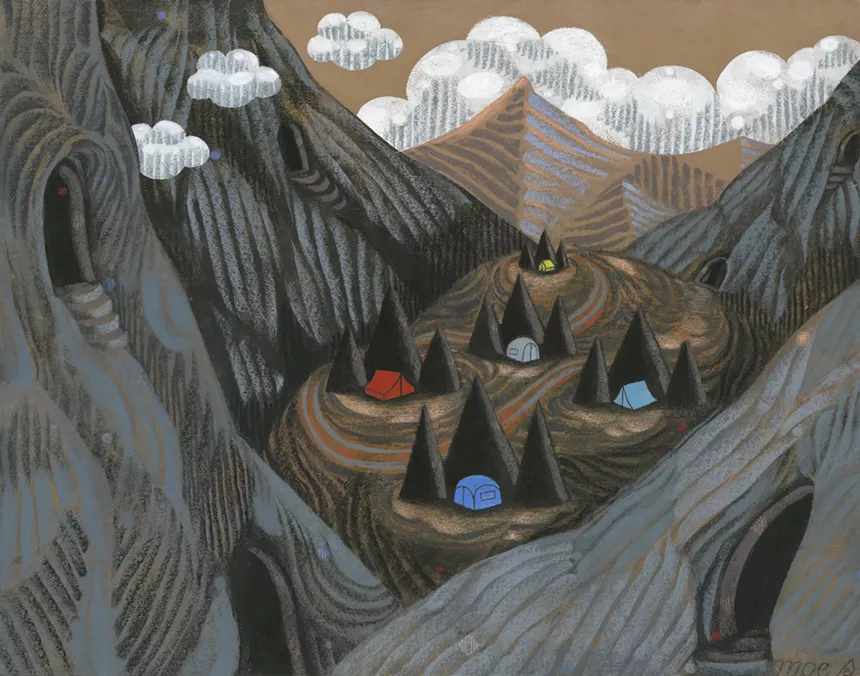 camping painting