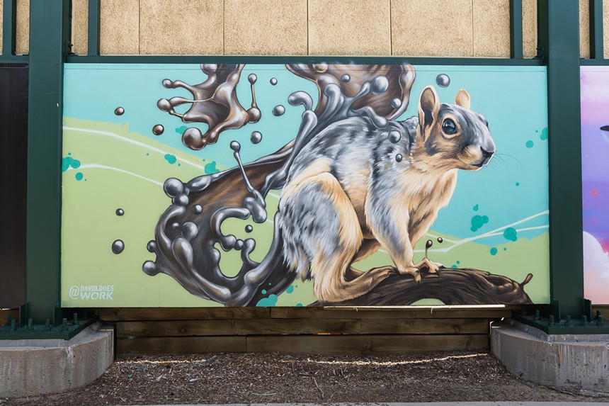 mural of a squirrel