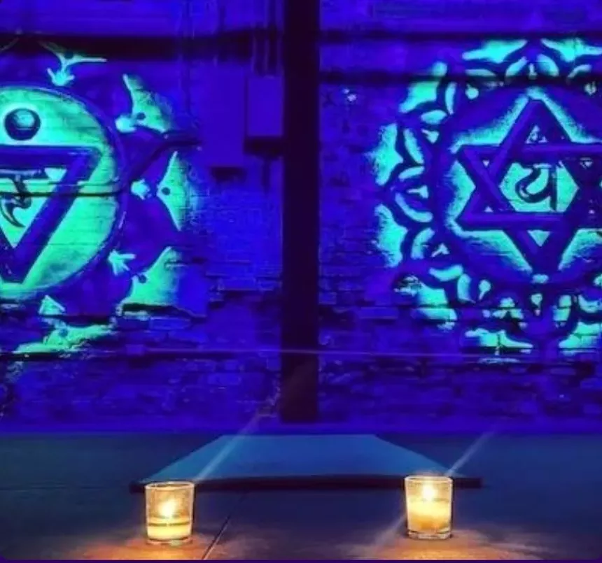 yoga mat and candles