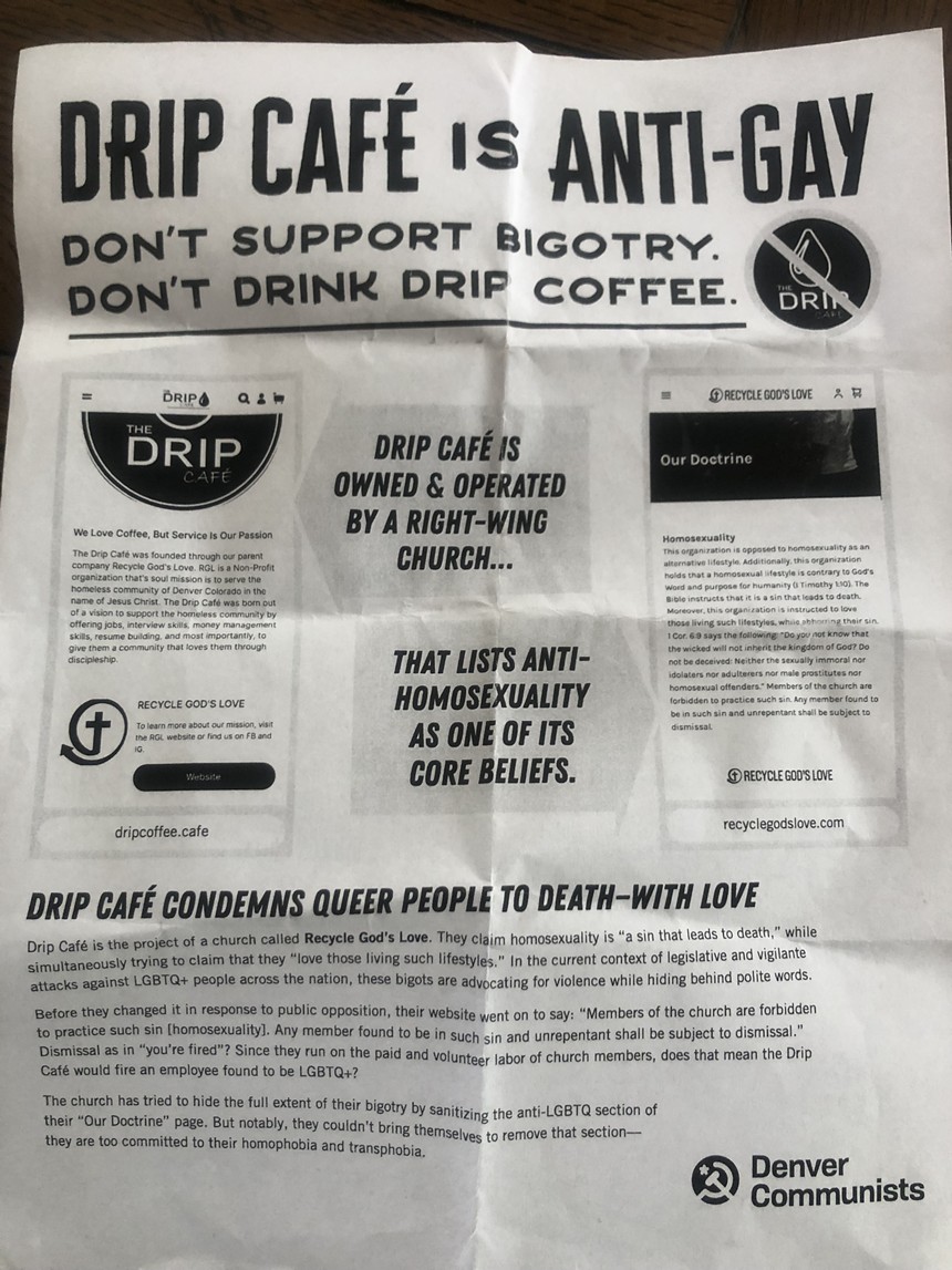 The flier protesters handed out on July 7.