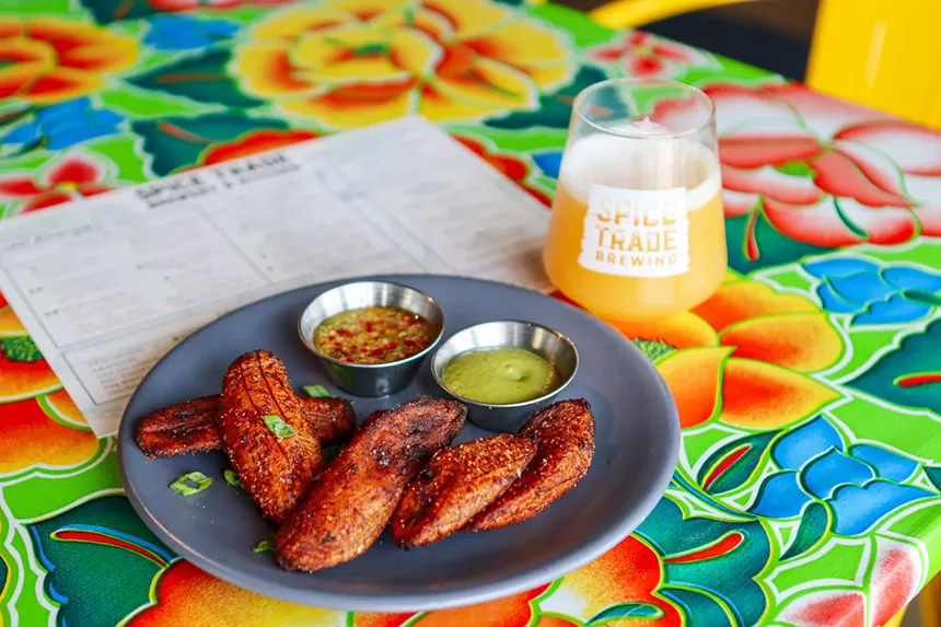 Fried plantains with beer