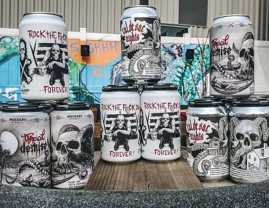 Cans of beer.