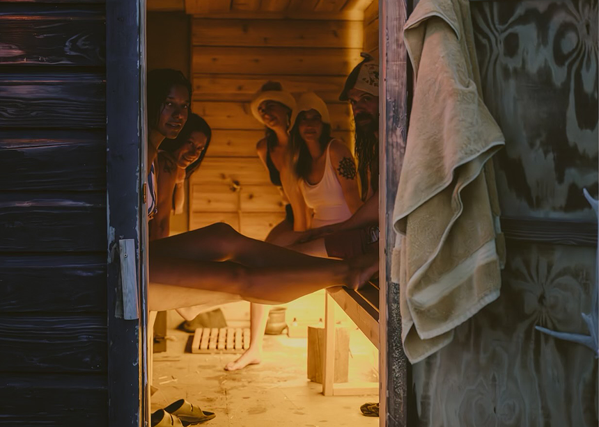 a mobile sauna