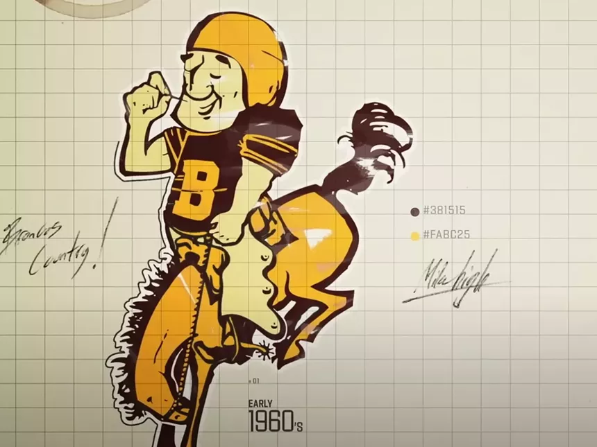 The very first Denver Broncos logo design.